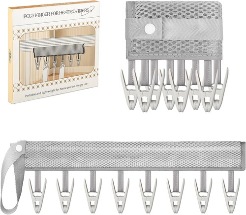 Sock peg hanger - for, heated