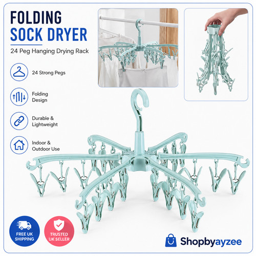 Folding sock dryer peg - dryer,